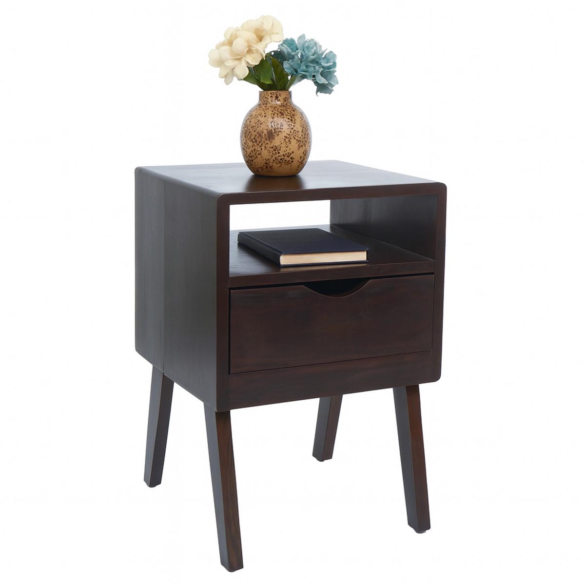 NACHTTISCH rechteckig Dunkelbraun - Dunkelbraun, Holz (42/64/40cm) - MCW