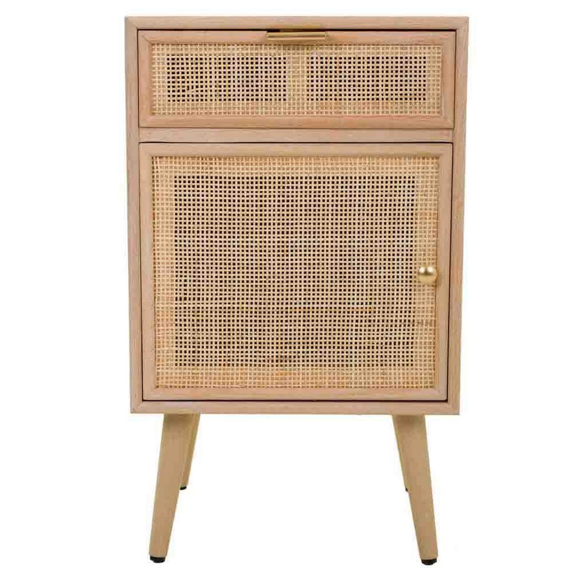 NACHTTISCH aus MDF und Gitter, braun, 42x37x71cm - Braun, Holzwerkstoff (42/71/36.5cm) - Wanderlust