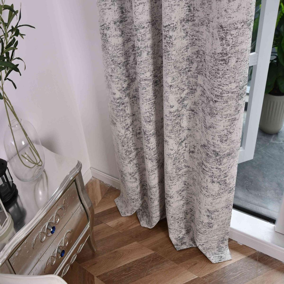 VORHANG VENEDIG HxB 245x140 cm Creme Schwarz - Creme, Textil (140/245cm) - Gardinenbox