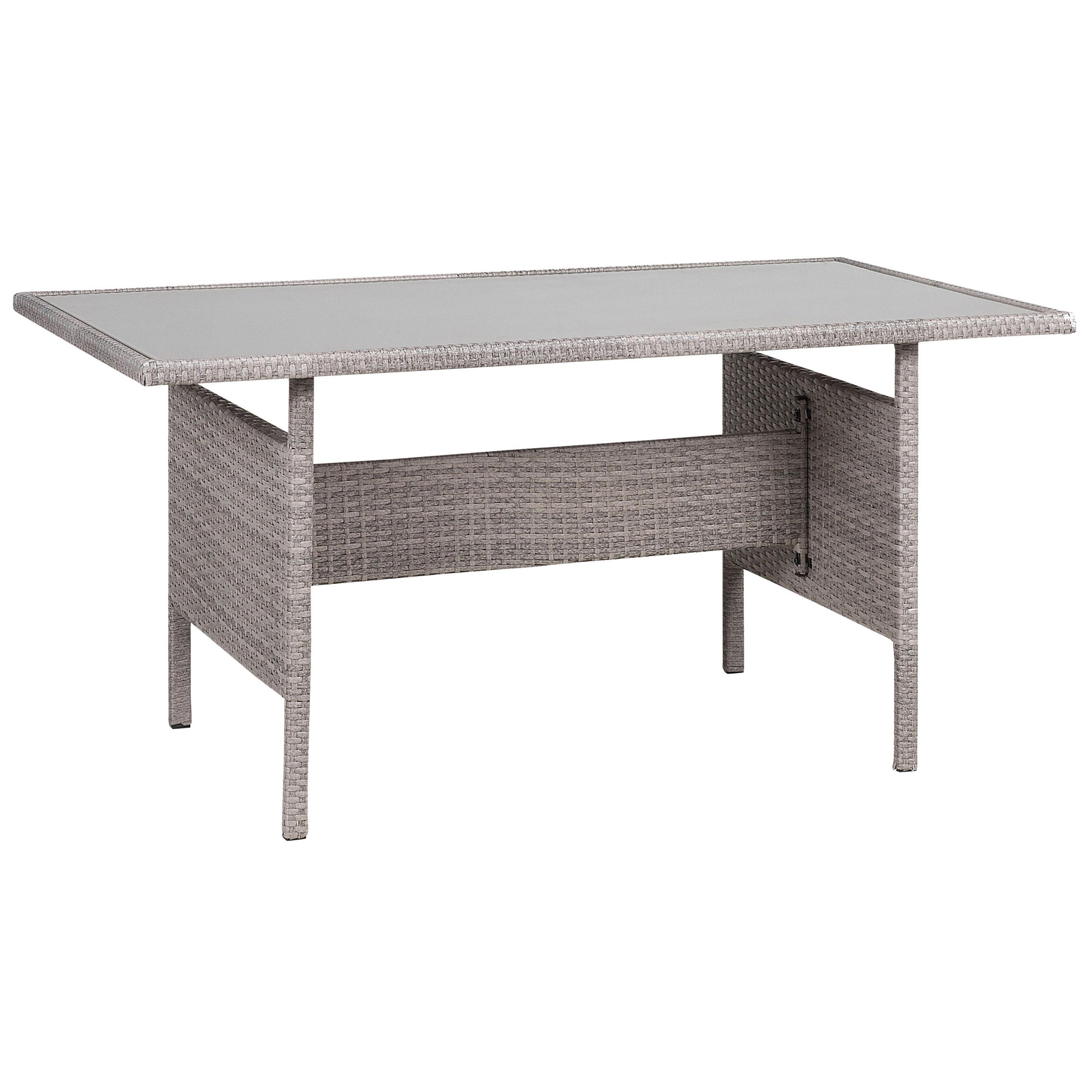 GARTENTISCH Grau Viterbo - Grau, Kunststoff (145/80/74cm) - Beliani