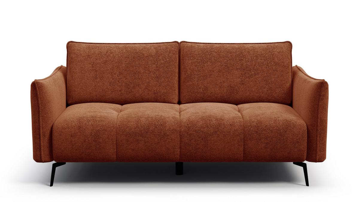 SOFA AERA 2,5-Sitzer, orange - Schwarz/Orange, Holz/Textil (187/89/96cm) - Wozimo