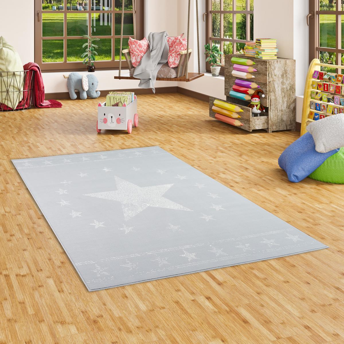 KINDER UND JUGEND TEPPICH TRENDLINE MODERN STARS - Grau, Textil (140/200cm) - Pergamon