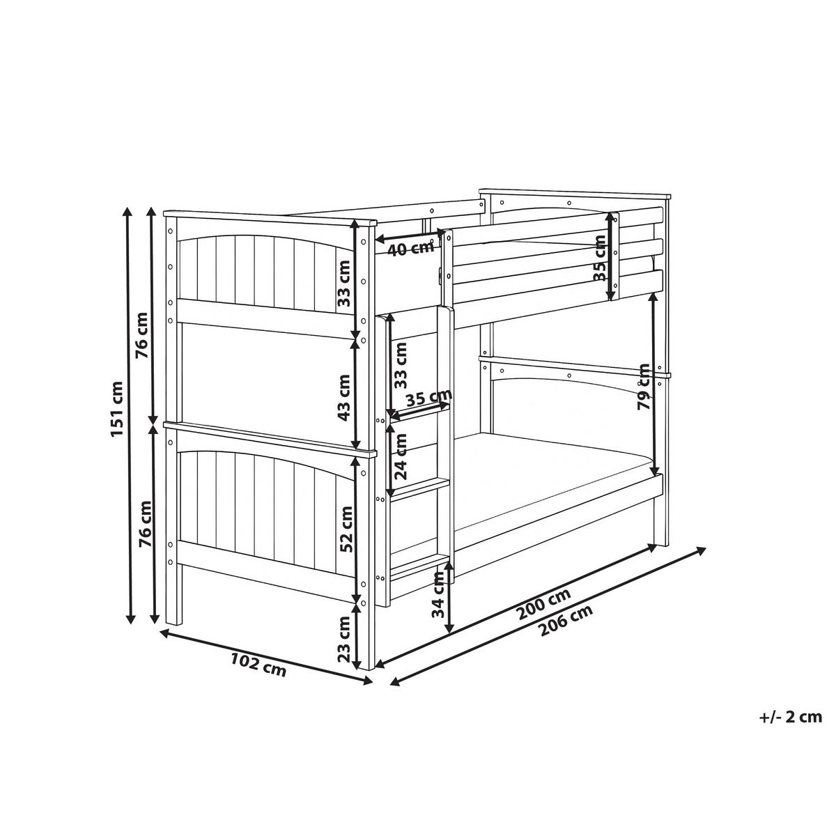 HOCHBETT 90/200 cm Weiß Albon - Weiß, Holz (90/200cm) - Beliani