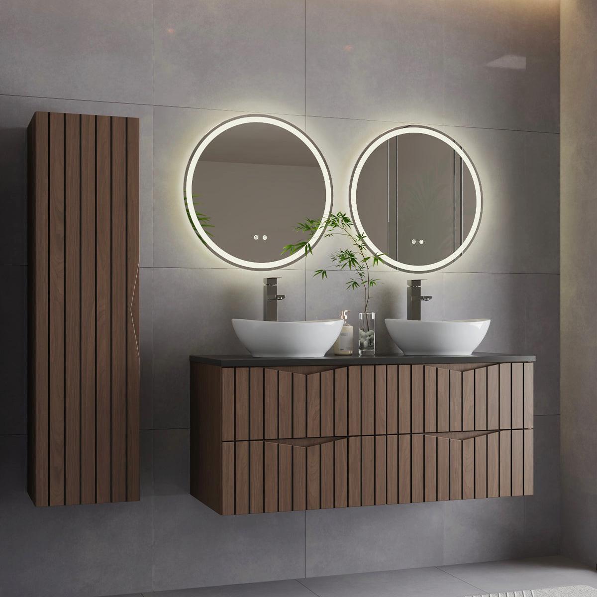 BADMÖBEL 120.6cm Siena 2er-Set Holz und Schwarz - Schwarz, Holzwerkstoff (120.6/52.2/46.5cm) - Petits-meubles