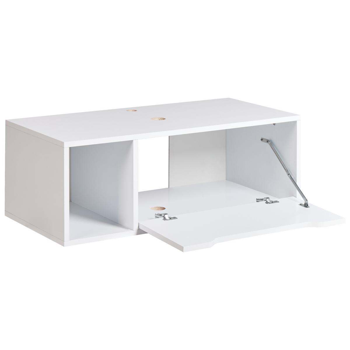 WASCHBECKENUNTERSCHRANK wandmontiertk 80 cm Weiß Cascavel - Weiß, Holzwerkstoff (80/28/40cm) - Beliani