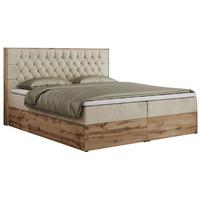 BOXBETT AMORE 140/200 Beige Struktur - H4 - Beige, Holz/Textil (140/200cm) - MKS