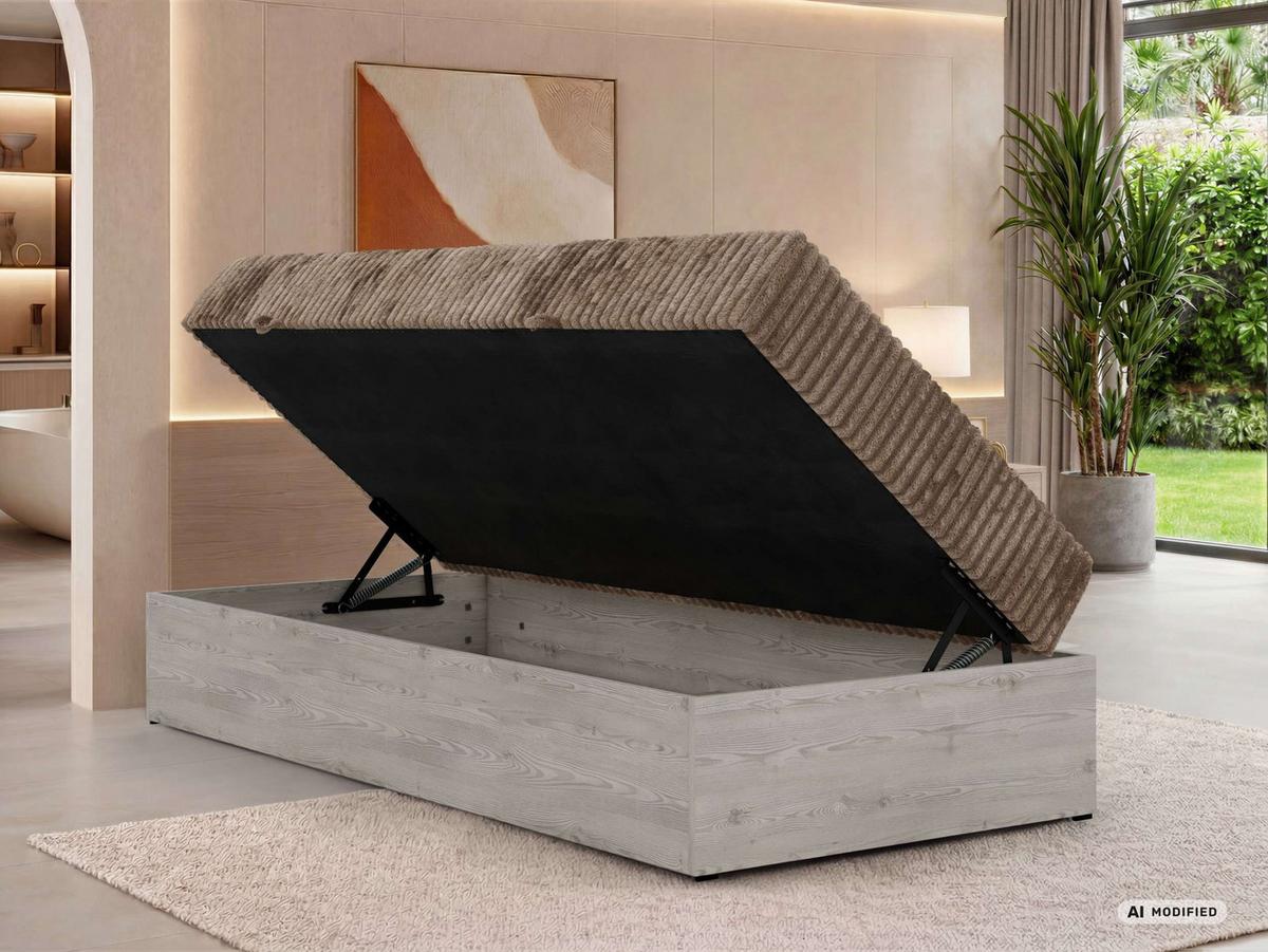 BOXBETT NORDIC ZERO 90/200 - Braun Cord - Topper Visco - H3 - Schwarz/Braun, Kunststoff/Textil (90/200cm) - MKS