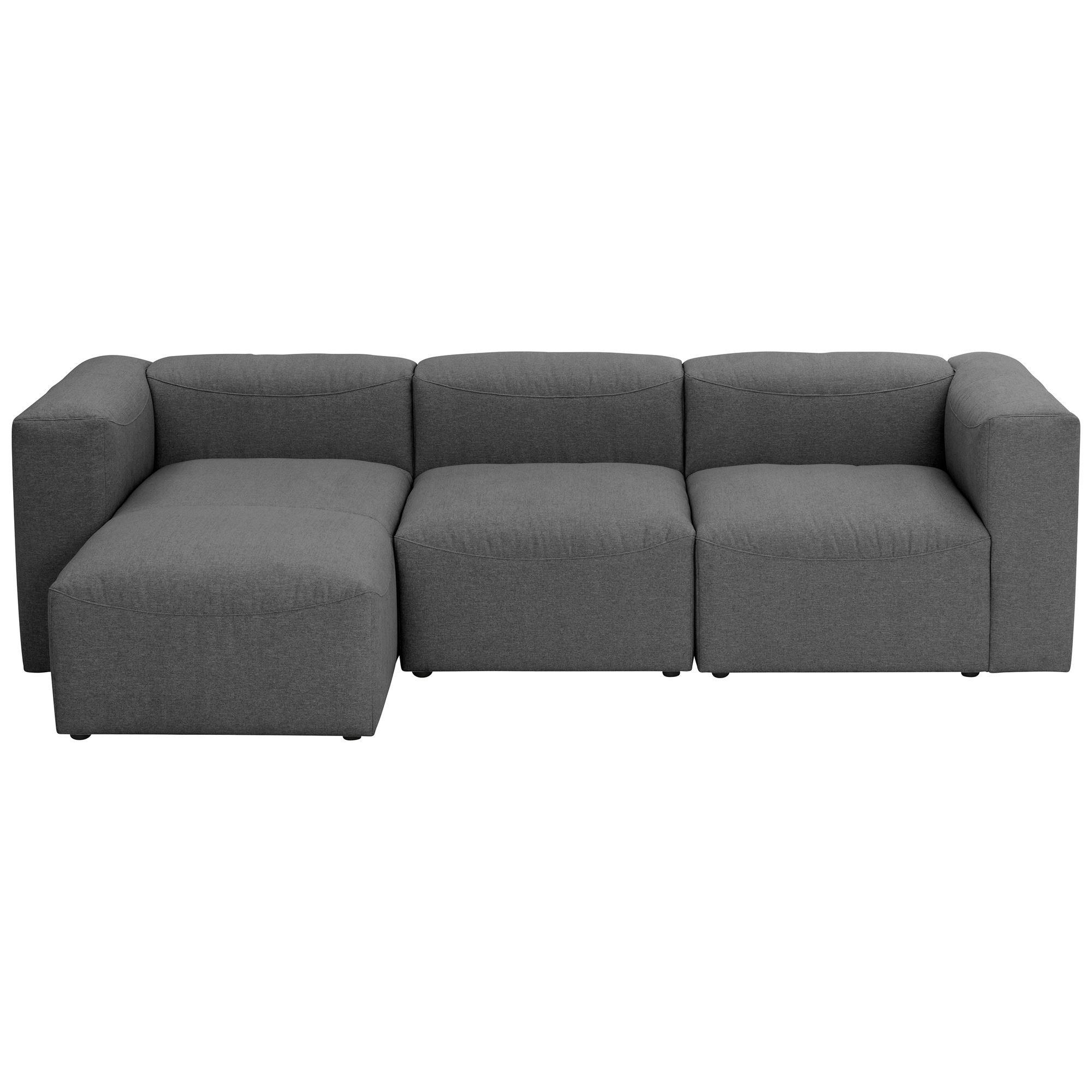 ECKSOFA 3-Sitzer mit Ottomane Kattrina Flachgewebe anthrazit - Anthrazit, Kunststoff (160/275cm) - 58aufmkessel