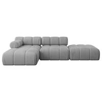 ECKSOFA modulares Sofa Lizur-L1 - 285x160x70 cm Hellgrau Velours - Hellgrau, Holzwerkstoff/Textil (285/160cm) - ALTDECOR