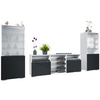 WOHNWAND Granada Schwarz matt - Schwarz, Holzwerkstoff (286/122.5/35cm) - Vladon
