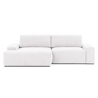 ECKSOFA Lennon aus Creme Strukturstoff mit Schlaffunktion und Bettkasten - Creme/Schwarz, Holz/Kunststoff (137/264cm) - S-Style