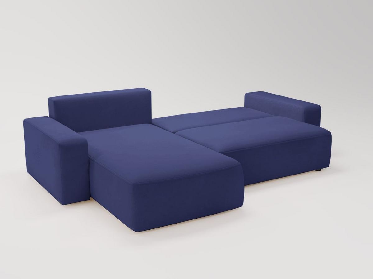 ECKSOFA Tazones Dunkelblau Links - Dunkelblau, Holz/Kunststoff (250/165cm) - Graingold