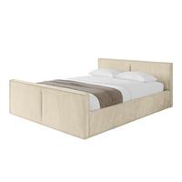 POLSTERBETT mit Bettkasten, Fußteil und Lattenrost, Boxbett mit Matratze H3/H4 - EMMI-Z-V1 180x200 Beige - Ecru, Holzwerkstoff/Textil (180/200cm) - ALTDECOR