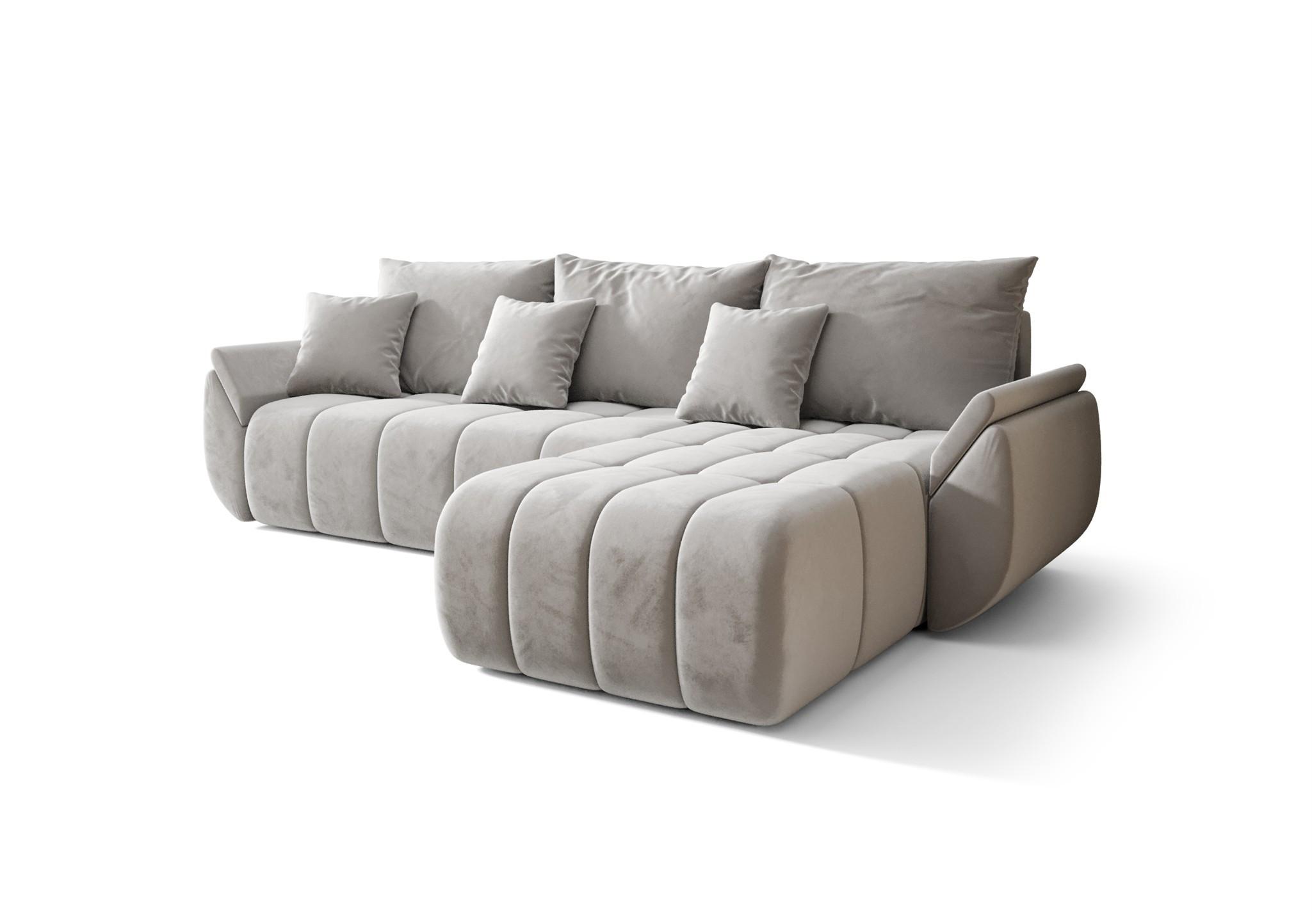 ECKSOFA Louise - Hellgrau, Holzwerkstoff/Textil (280/185cm) - Fun Möbel