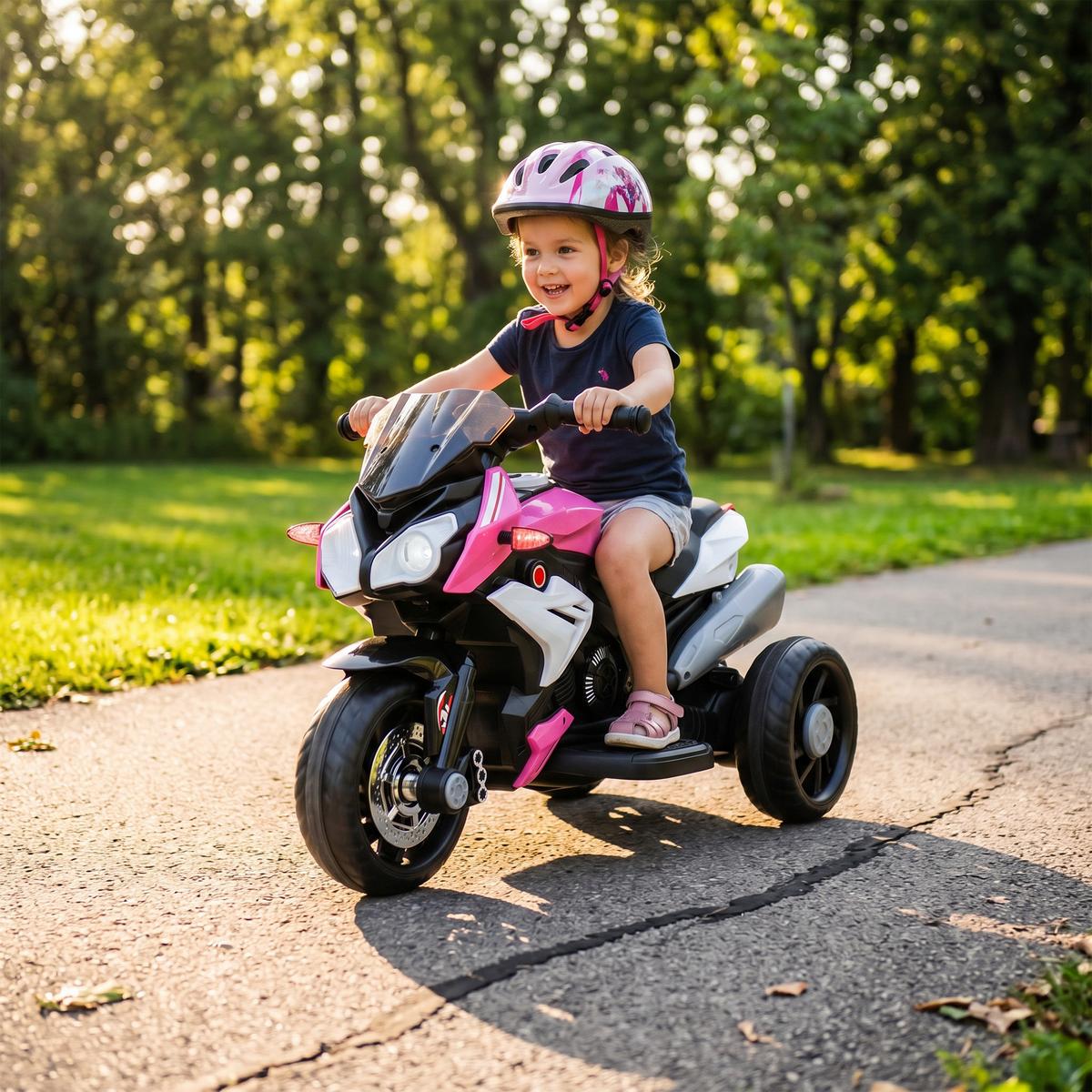 KINDER-ELEKTROMOTORRAD Kunststoff Metall Rosa - Rosa, Kunststoff (86/42/52cm) - HOMCOM