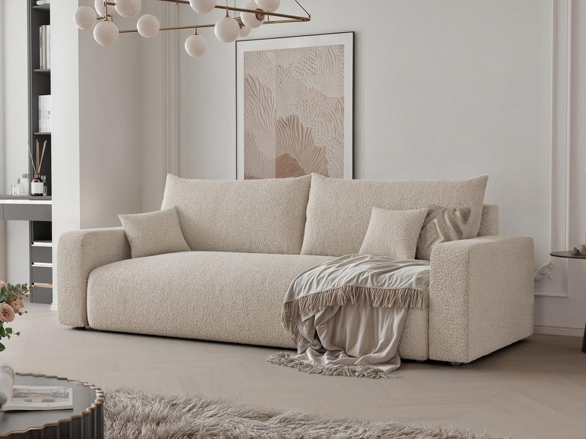 SCHLAFSOFA PIANO mit Bettkasten, Creme - Creme, Textil (246/79/93cm) - Idohome