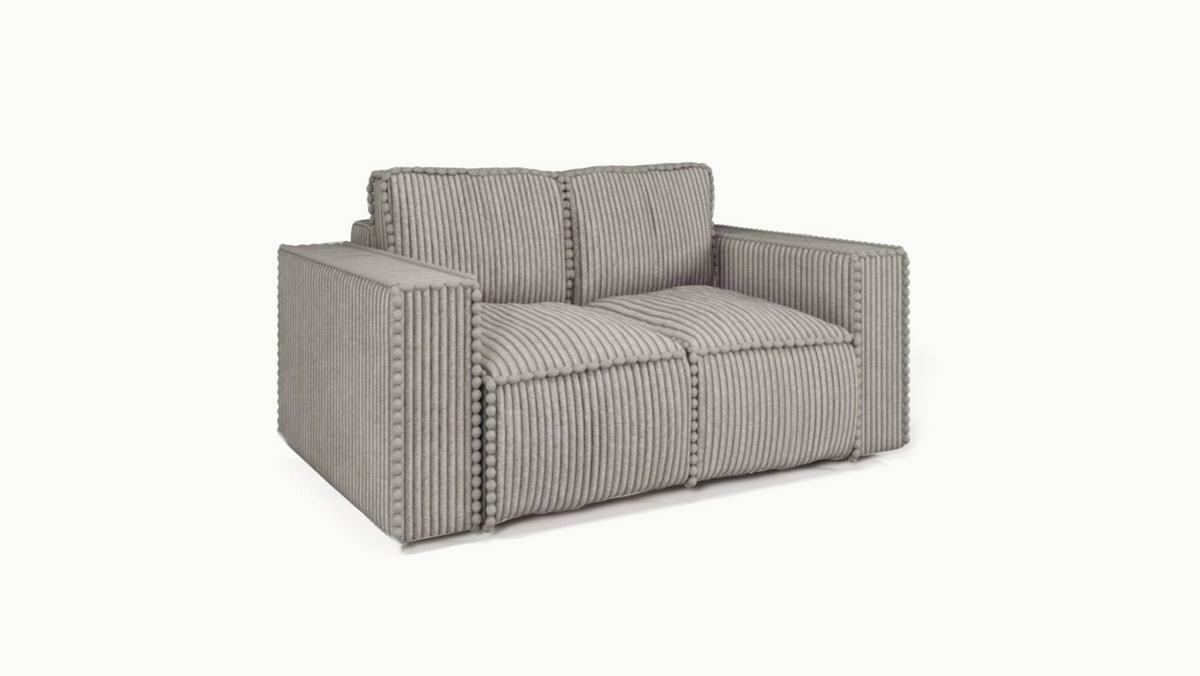 SOFASET Vajana 3-2-1 - Hellgrau, Holzwerkstoff/Textil (240/86/102cm) - Fun Möbel