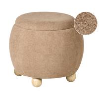 POUF mit Stauraum Bouclé Hellbraun Annabella - Hellbraun, Textil (40/42/40cm) - Beliani