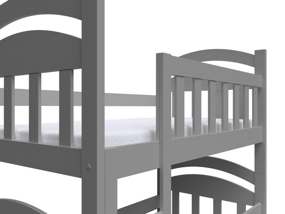 ETAGENBETT DUMBO mit Bettkasten 75x160 cm Grau - Grau, Holz (75/160cm) - MASSENO