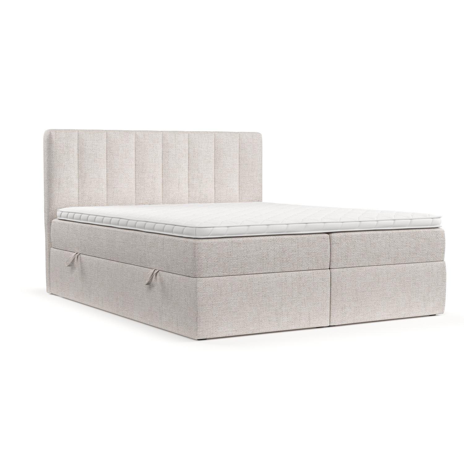 BOXBETT Bari 160/200 cm Hellbeige im Neve Stoff - Sandfarben, Holz/Holzwerkstoff (160/200cm) - AltaBeds