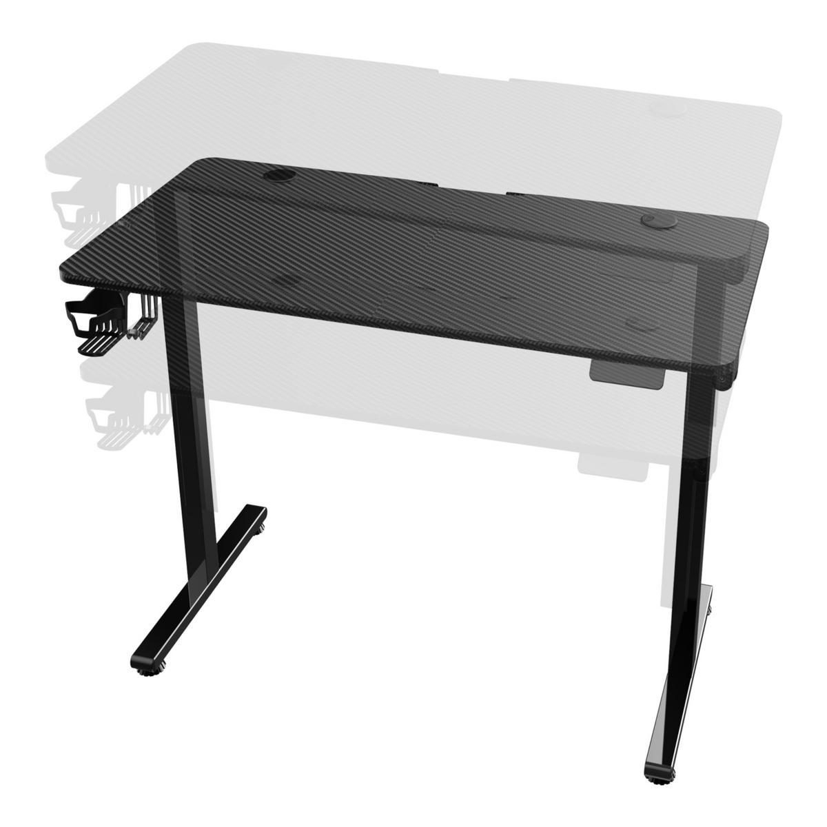 VERSTELLBARER TISCH Stryn - Schwarz Hochglanz, Holzwerkstoff/Metall (60/120/117cm) - pro.tec