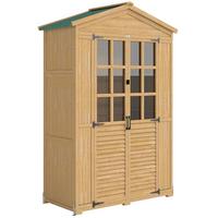 GERÄTESCHUPPEN Tannenholz Braun - Hellbraun, Holz/Kunststoff (57.5/197/128cm) - Outsunny