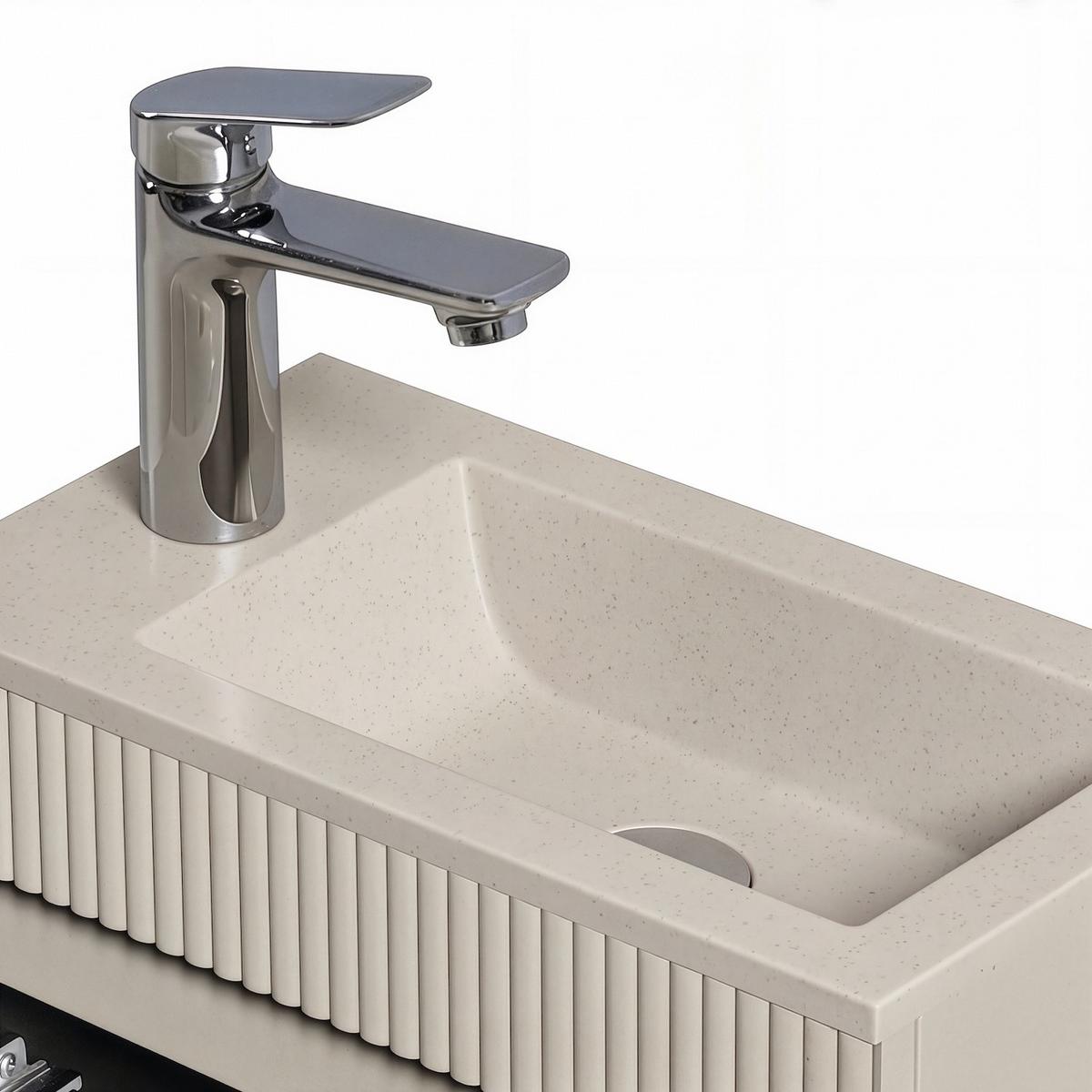 GÄSTE-WC-MÖBELSET Thermis 2 Teile Cashmere / Cashmere Waschbecken - 40 x 22 x 53 cm - Kaschmir, Holz (40/53/22cm) - Badplaats