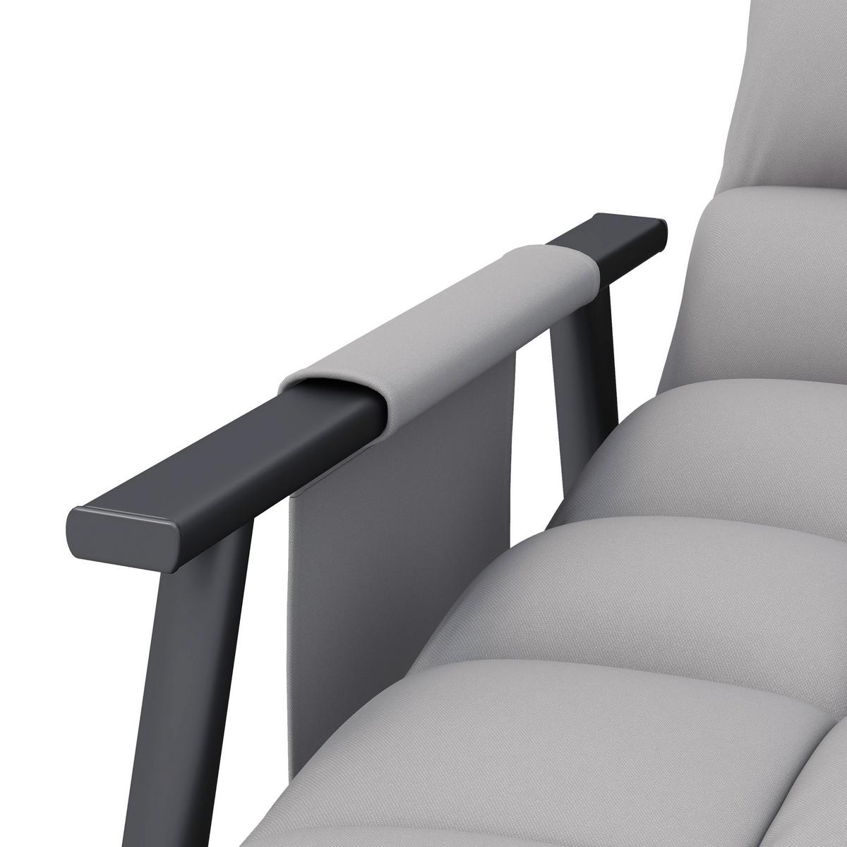 SCHAUKELSTUHL Sessel Relaxsessel mit Fußstütze, Schaukelsessel mit Seitentasche - Grau, Kunststoff (134/70/60cm) - HOMCOM