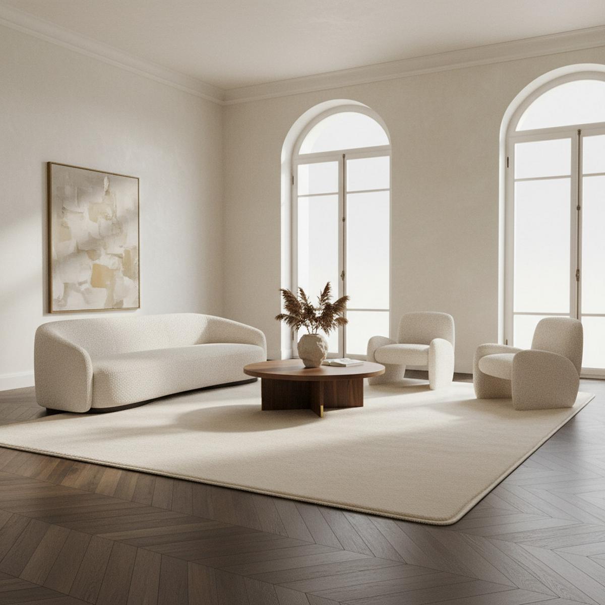 KURZFLORTEPPICH Waschbar ISAR, einfarbig, Creme, 200 x 280 cm - Beige, Textil (280/200cm) - KADIMA DESIGN
