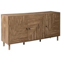 SIDEBOARD mit 3 Türen Hellbraun Ronge - Hellbraun/Braun, Holz/Holzwerkstoff (150/75/40cm) - Beliani