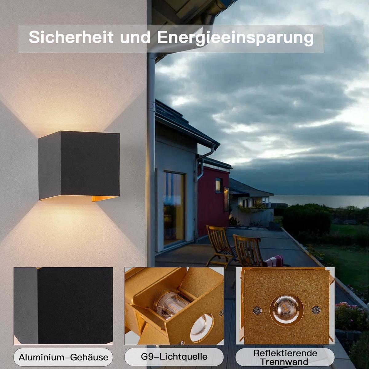 WANDLEUCHTE Inspiration - Schwarz, Metall (10/10/10cm) - Nettlife
