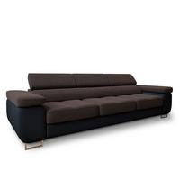 SCHLAFSOFA MOSINE Braun Geflochtener Stoff mit Schlaffunktion - Schwarz/Braun, Holz (276/98/87cm) - MASSENO