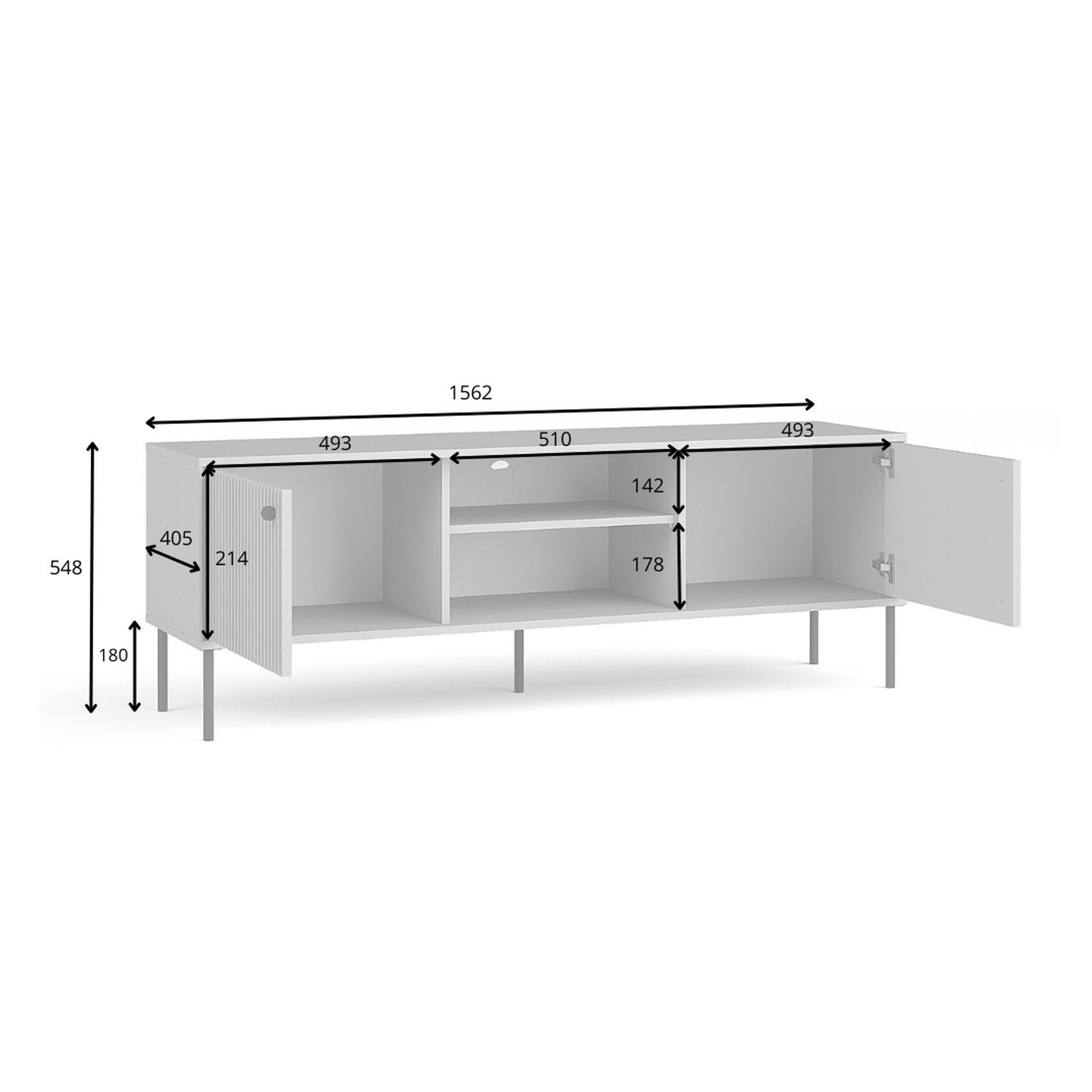 TV-SCHRANK Grau 156/55/41 - Grau, Holzwerkstoff (156/55/41cm) - RAUMHIRSCH FURNITURE