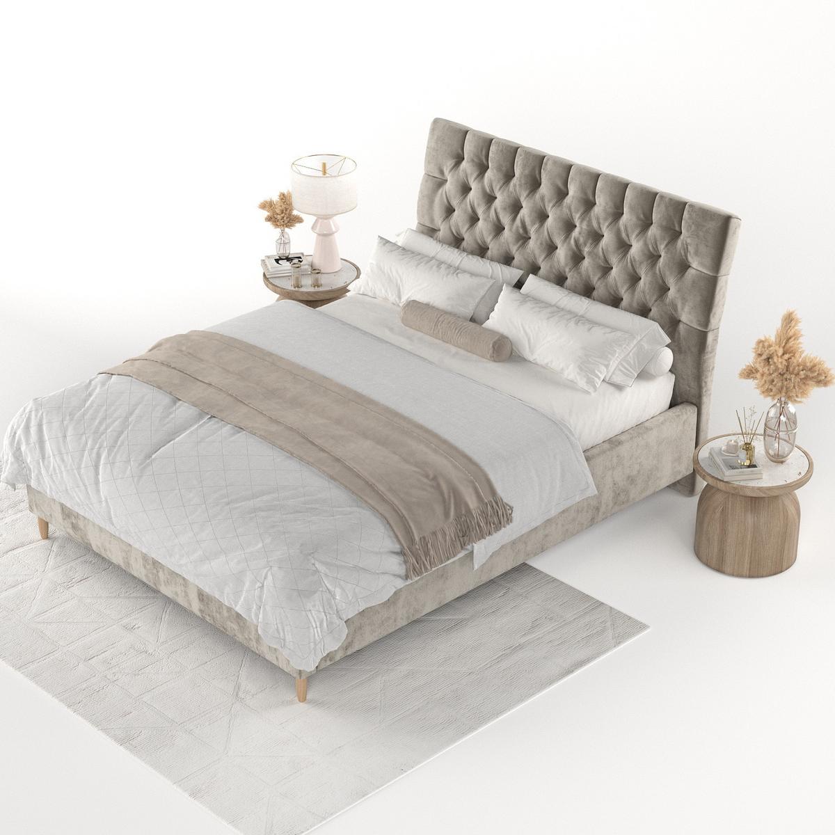 POLSTERBETT Lira 160/200 cm Beige im Lotta Stoff - Beige/Naturfarben, Holz/Holzwerkstoff (160/200cm) - AltaBeds