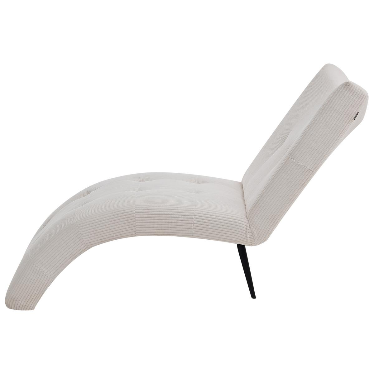CHAISELONGUE Cord Taupe Quilly - Taupe/Beige, Textil (83/97/153cm) - Beliani