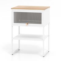 NACHTTISCH 56cm weiß - Weiß, Metall (40/56/32cm) - COSTWAY