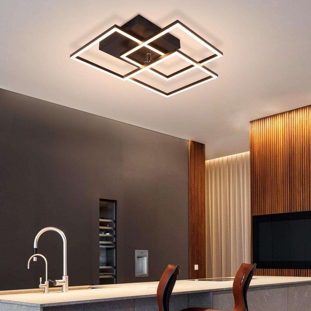 LED-DECKENLEUCHTE Luke 40/40/9cm - Schwarz, Metall (40/40/9cm) - Nettlife