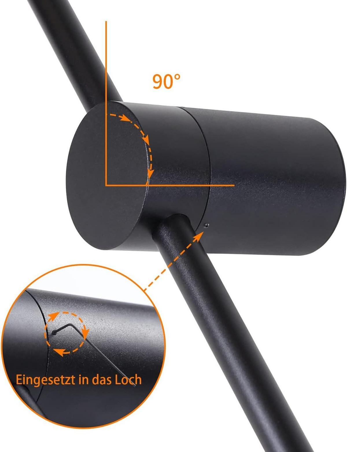 LED - WANDLEUCHTE Flussith (2er-Set) 10.0/6.0/60.0 cm - Schwarz, Metall (10/6/60cm) - ZMH