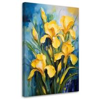 WANDBILD gelbe irisblume nautra - Gelb, Textil (40/60cm) - Feeby