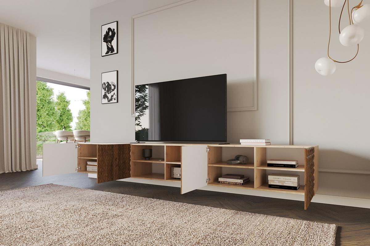 LOWBOARD VIRA-W 3x100x40x40 cm - Artisan / Katania - Eiche Wotan, Holzwerkstoff (300/40/40cm) - ALTDECOR
