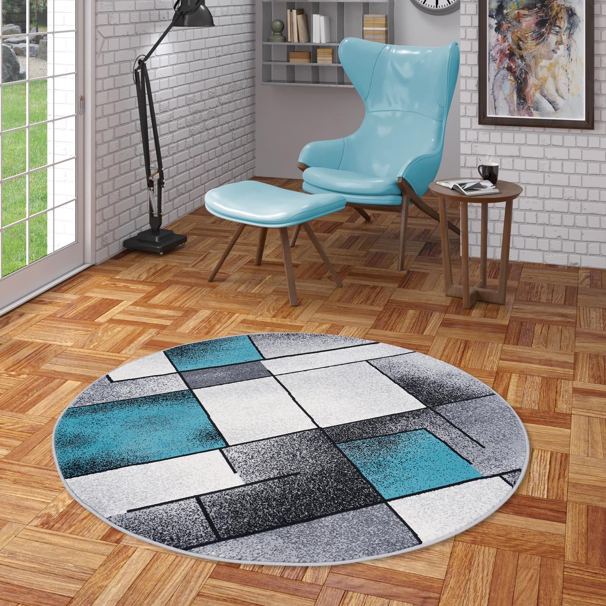 DESIGNER TEPPICH BRILLIANT FANTASY RUND - Blau, Textil (200/200cm) - Pergamon