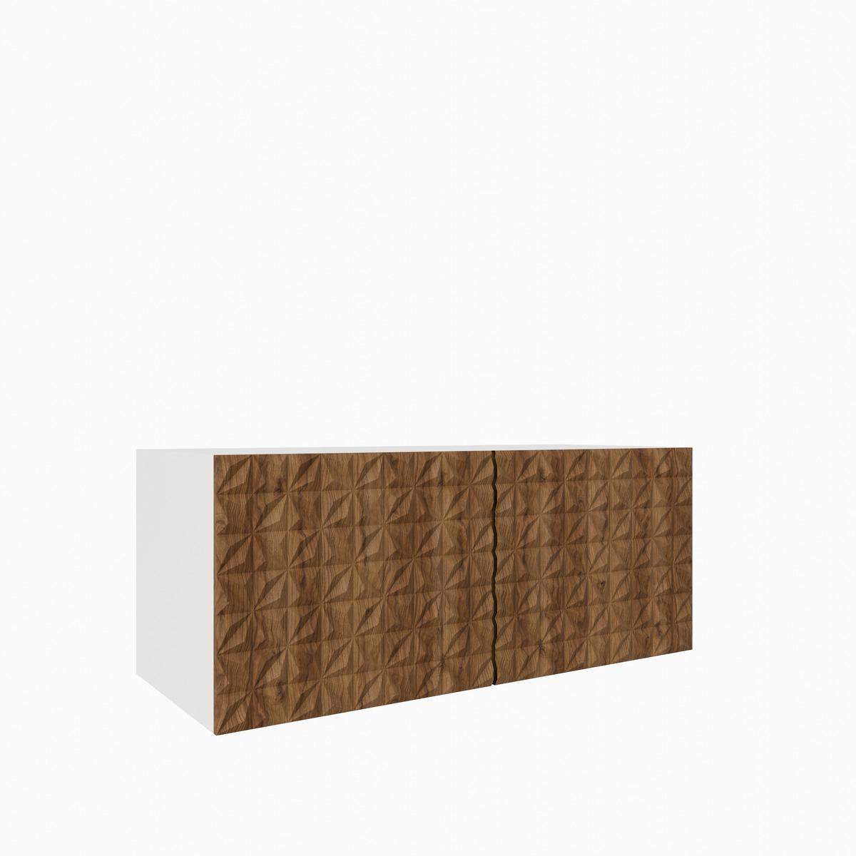 LOWBOARD ROVA 100/41/40 cm, Hängender TV-Schrank Weiß / Eichefarben - Eichefarben/Braun, Holzwerkstoff (100/41/40cm) - MASSENO