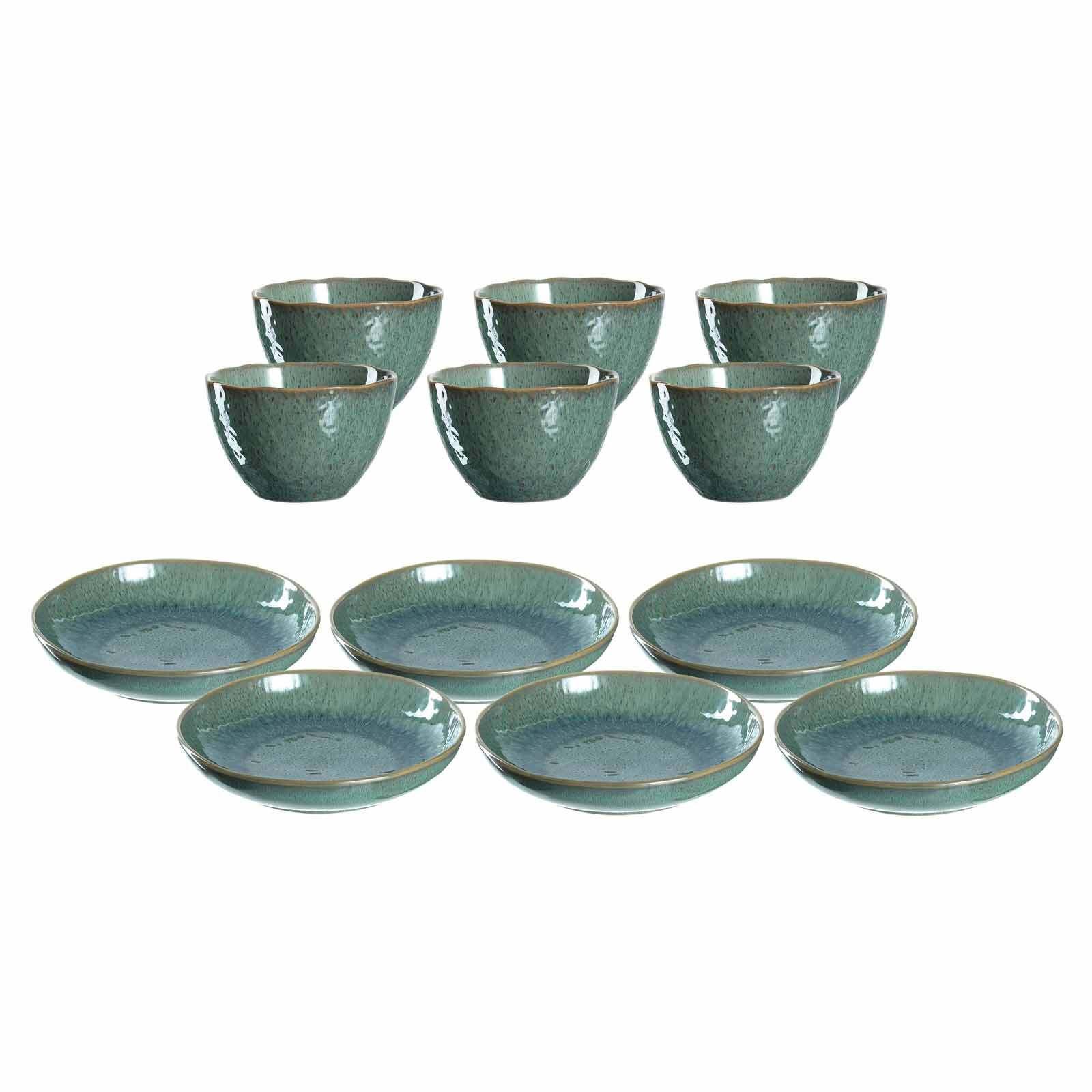 TELLERSET Matera grün 12er Set - Grün, Keramik (2/2/2cm) - Leonardo Living