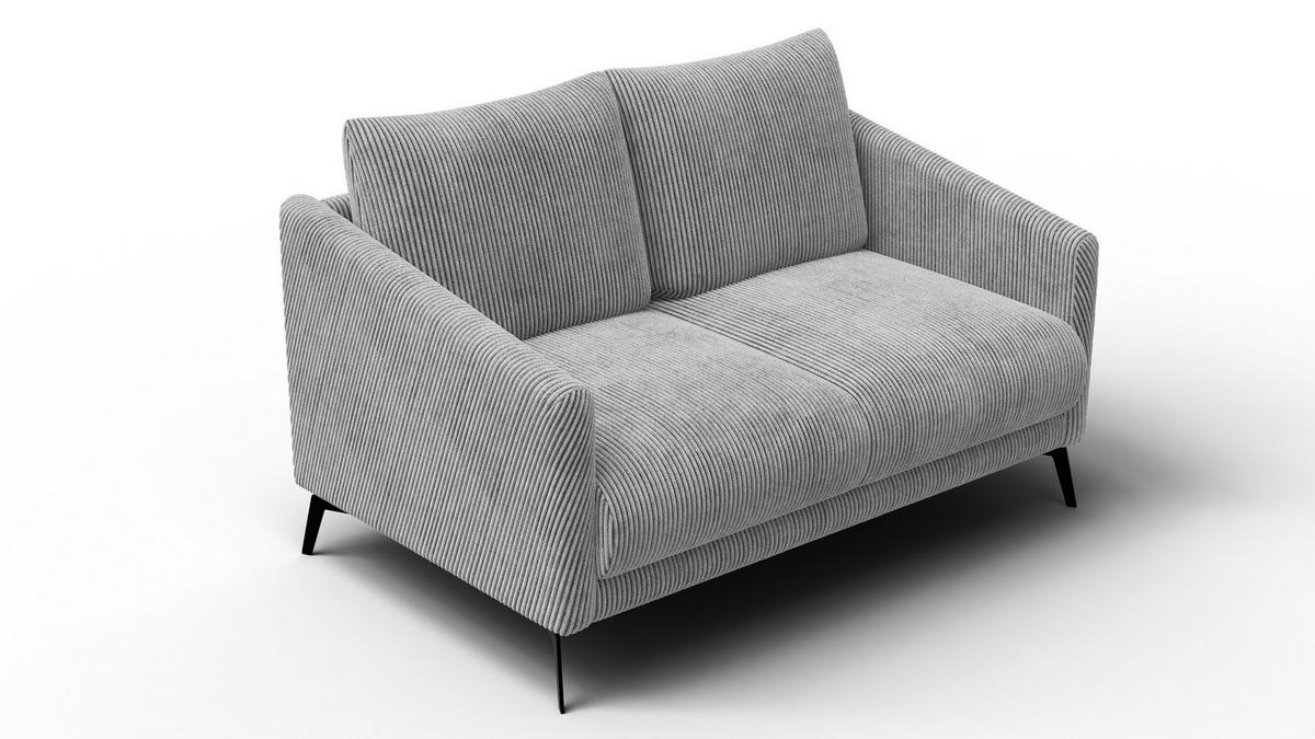SOFA VILT 2-Sitzer, hellgrau - Hellgrau/Schwarz, Holzwerkstoff/Textil (142/89/94cm) - Wozimo