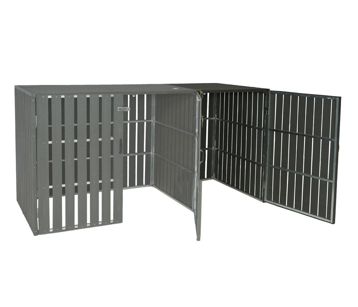 MÜLLTONNENBOX ERWEITERUNG Anthrazit - Anthrazit, Metall (76/115/100cm) - MCW