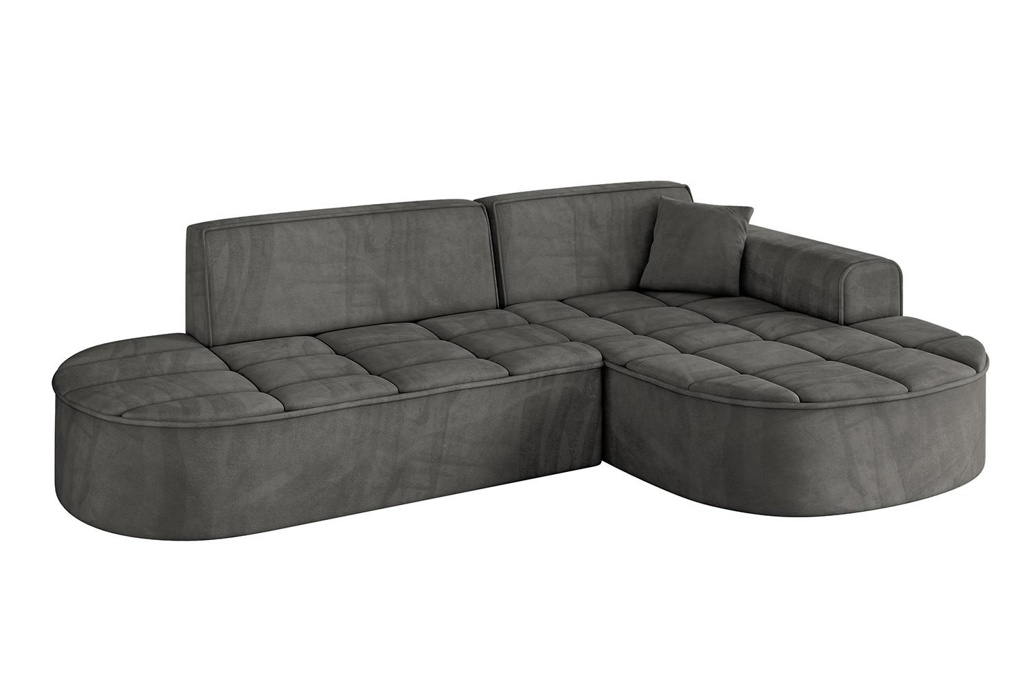 ECKSOFA Ottomane Rechts TARO-L1 - 243x171x79,5 cm Dunkelgrau - Dunkelgrau, Holzwerkstoff/Textil (243/171cm) - ALTDECOR