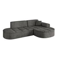 ECKSOFA Ottomane Rechts TARO-L1 - 243x171x79,5 cm Dunkelgrau - Dunkelgrau, Holzwerkstoff/Textil (243/171cm) - ALTDECOR