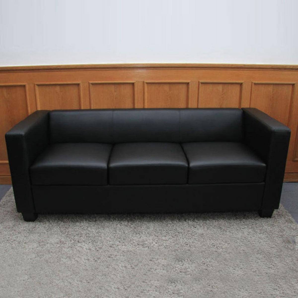 SOFAGARNITUR Schwarz 3er-Set - Schwarz, Textil (400/70/300cm) - MCW