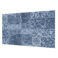 FOTOTAPETE 416x254 cm - Pflanzenornamente - Blau, Textil (416/254cm) - Wallfluent