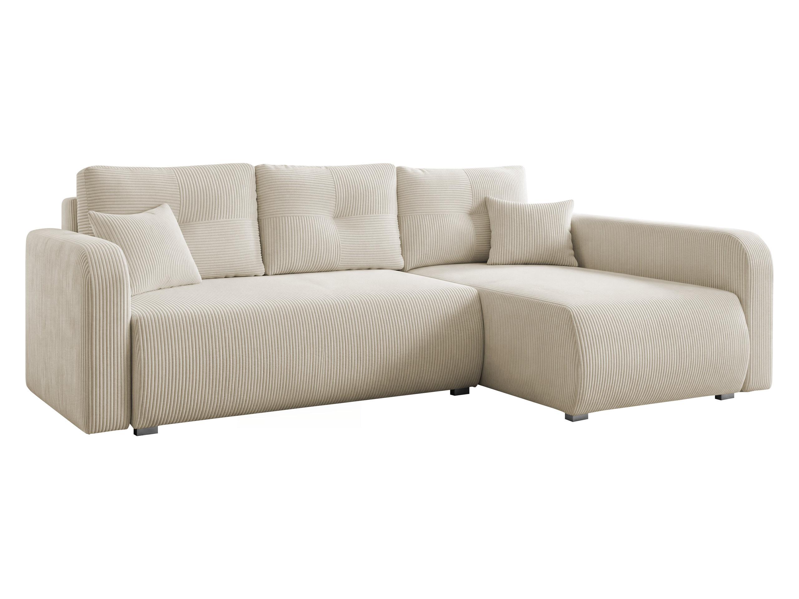 ECKSOFA Viena Cord, Seite: Rechts - Silberfarben/Naturfarben, Holz/Kunststoff (234/145cm) - MIRJAN24